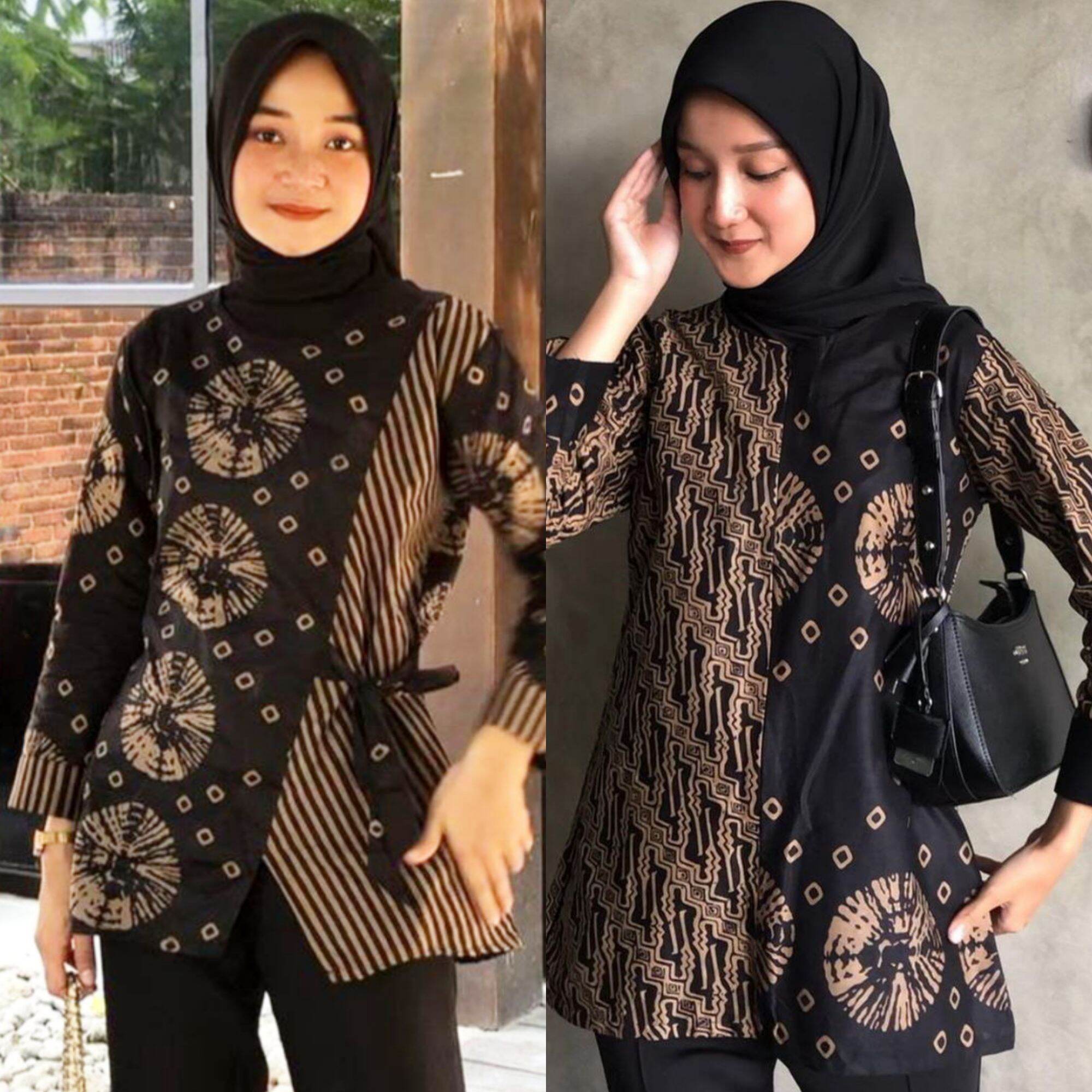 model baju batik kerja wanita berhijab